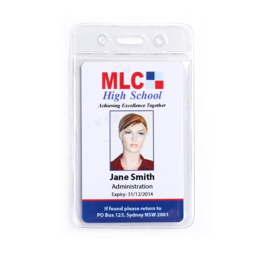CHFV01D Clear Flexible Double Sided Card Holder (portrait with a slot in the centre & one hole either side of the slot). (Insert size identical for each side) Insert Size